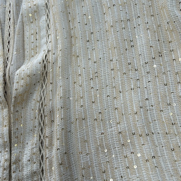 Soft Surrounding Glamour Topper gold sequin open front cardigan. Petite Small. - Picture 4 of 11